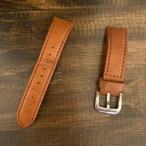 Brown leather Shinola 20mm watch strap